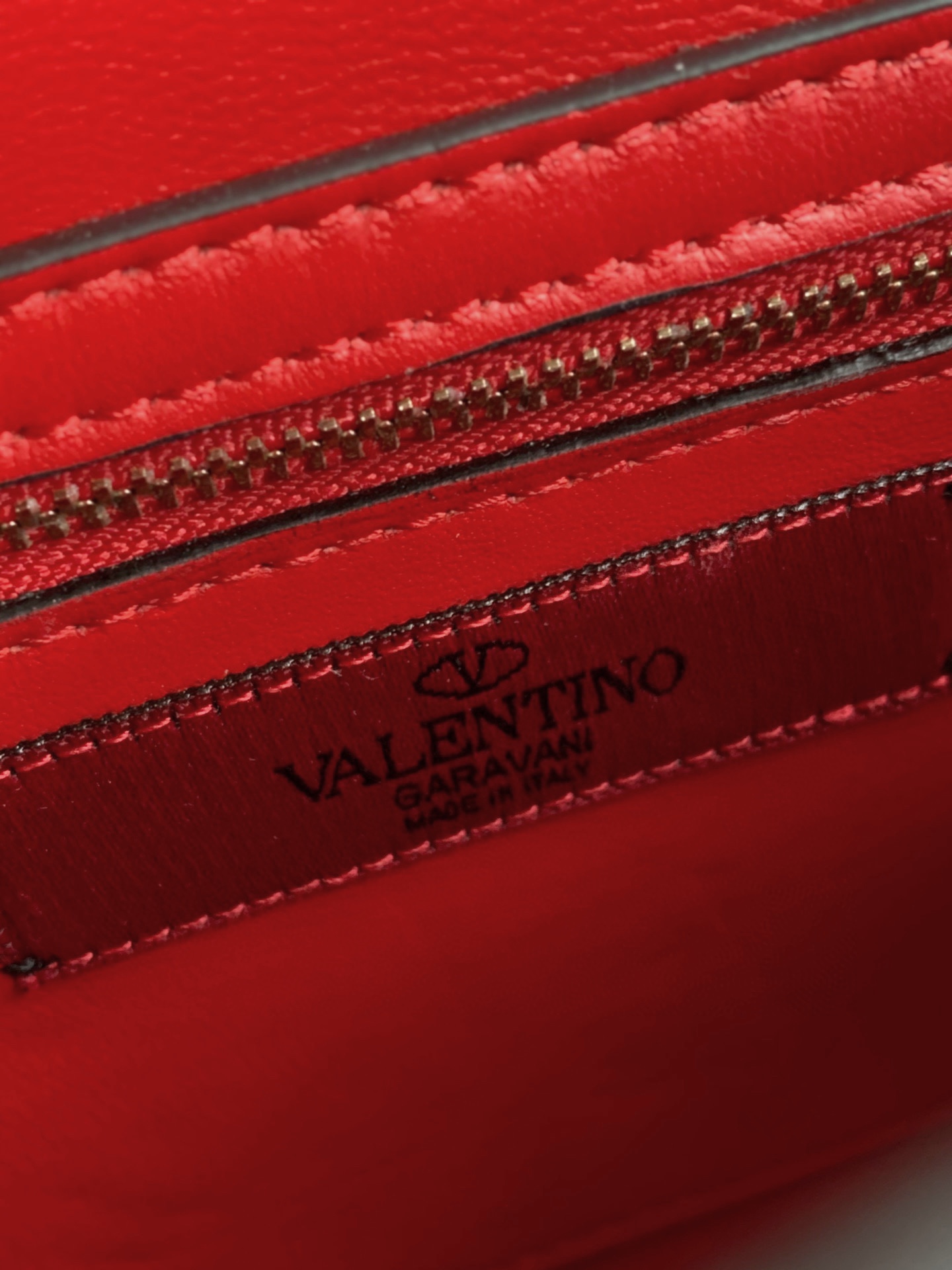 Valentino Garavani Rockstud Spike Medium Chain Bag in Red Supple Lambskin Nappa